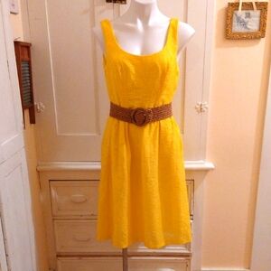 Nine West bright yellow dress Sz 10